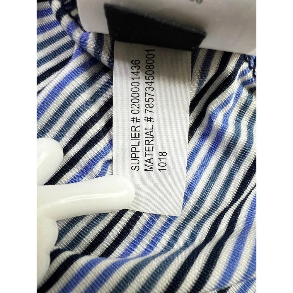 RLX Ralph Lauren Polo Shirt Mens Medium Blue Stripe Nanea Golf Club Performance